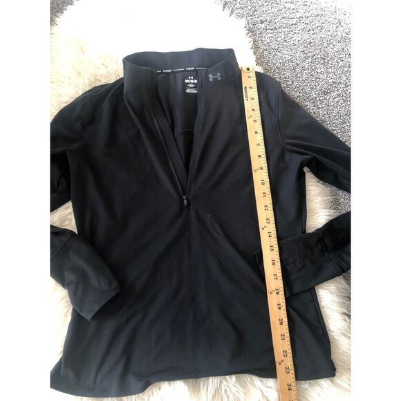 Womens Under Armour Run Pullover Jacket 1/4 Zip Fitted Black Medium MM - Picture 2 of 8